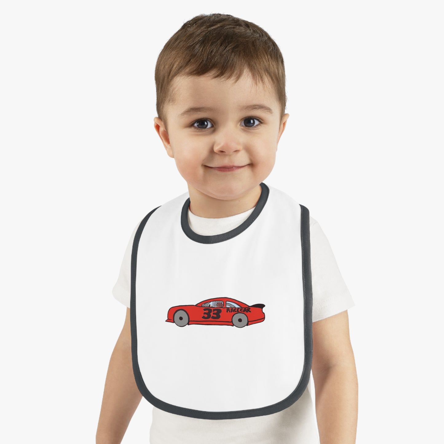 Race car - Baby Contrast Trim Jersey Bib