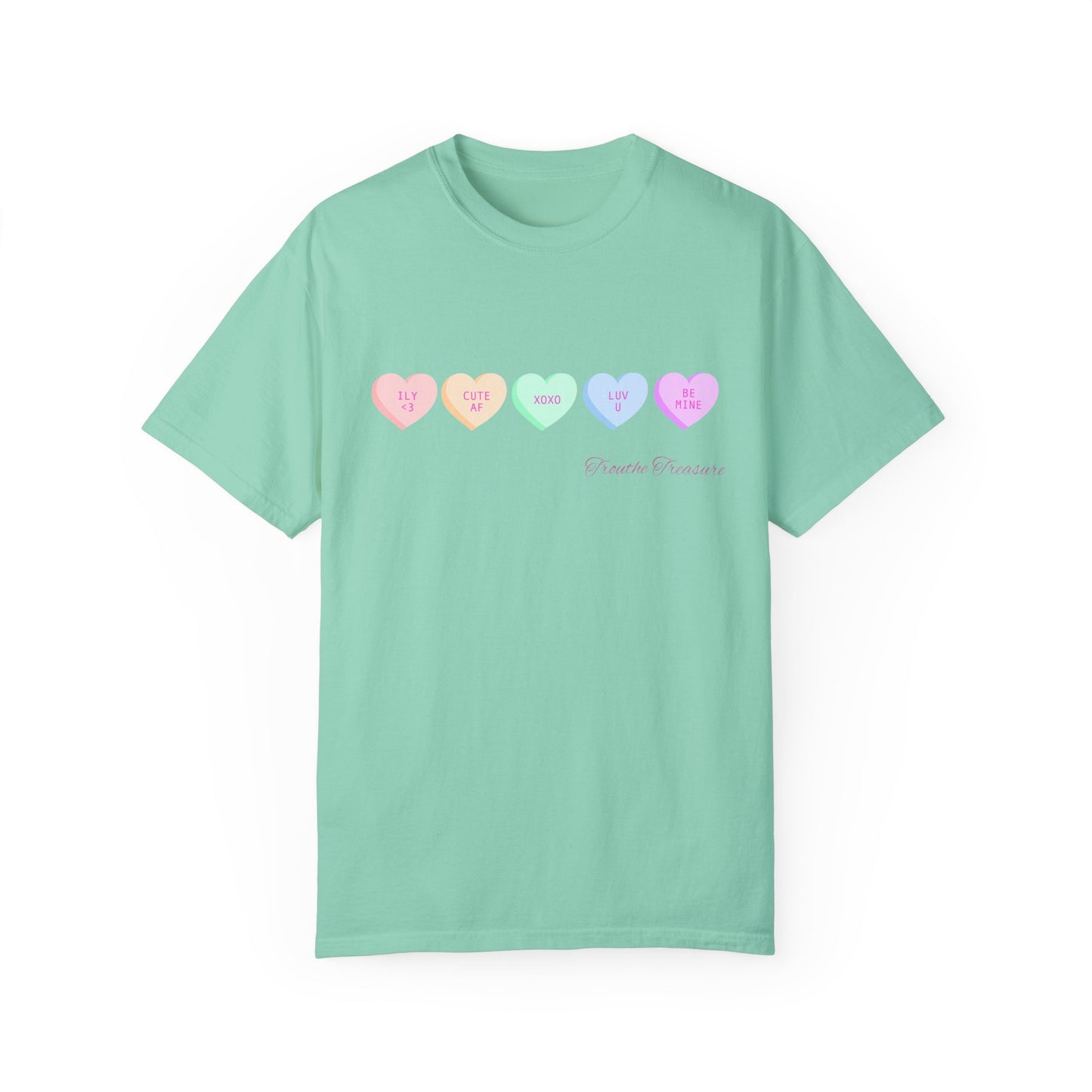Cute Hearts Unisex Garment-Dyed T-Shirt for Valentine's Day