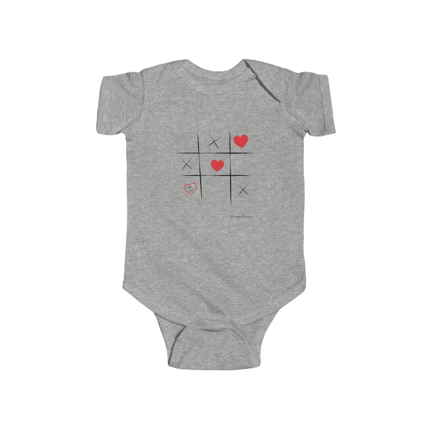 Cute Tic Tac Toe Hearts Infant Bodysuit | Adorable Baby Outfit for Playtime & Love