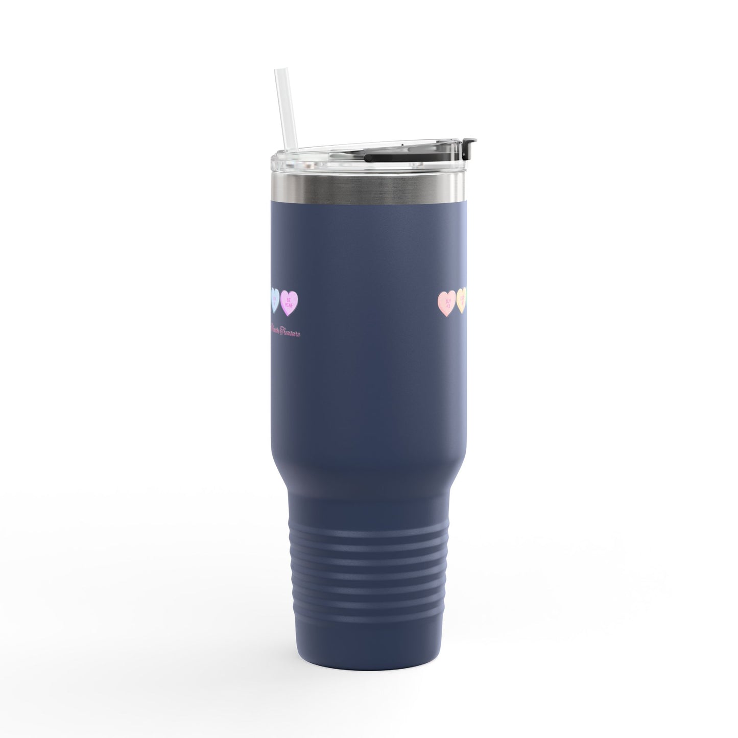 Colorful Hearts Insulated Travel Mug - 40oz, Perfect for Coffee Lovers & Gifts