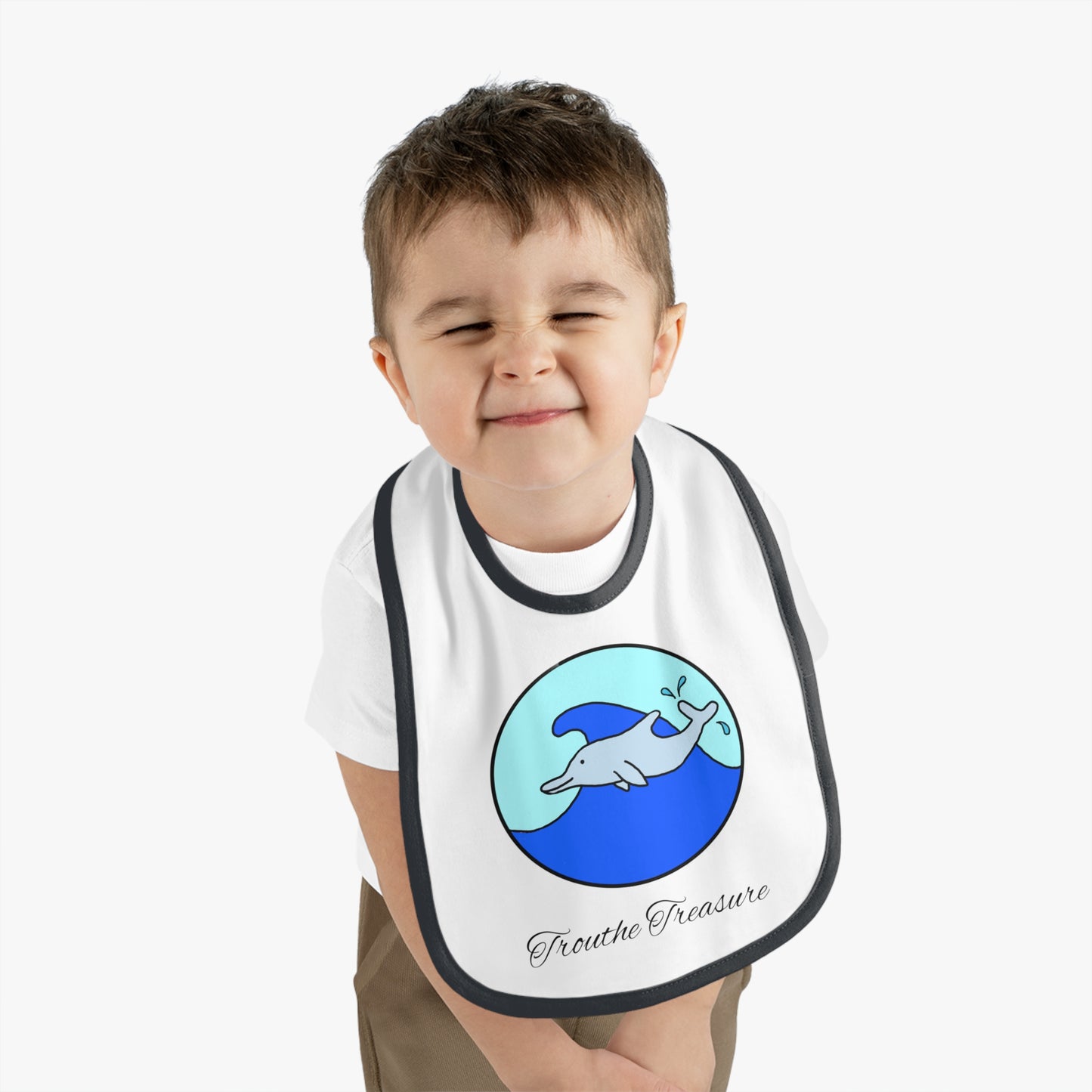 Dolphin - Baby Contrast Trim Jersey Bib