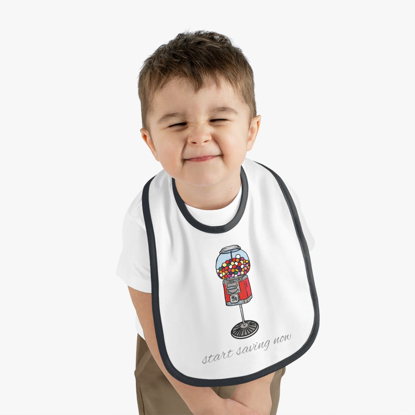 Gumball machine - Baby Contrast Trim Jersey Bib