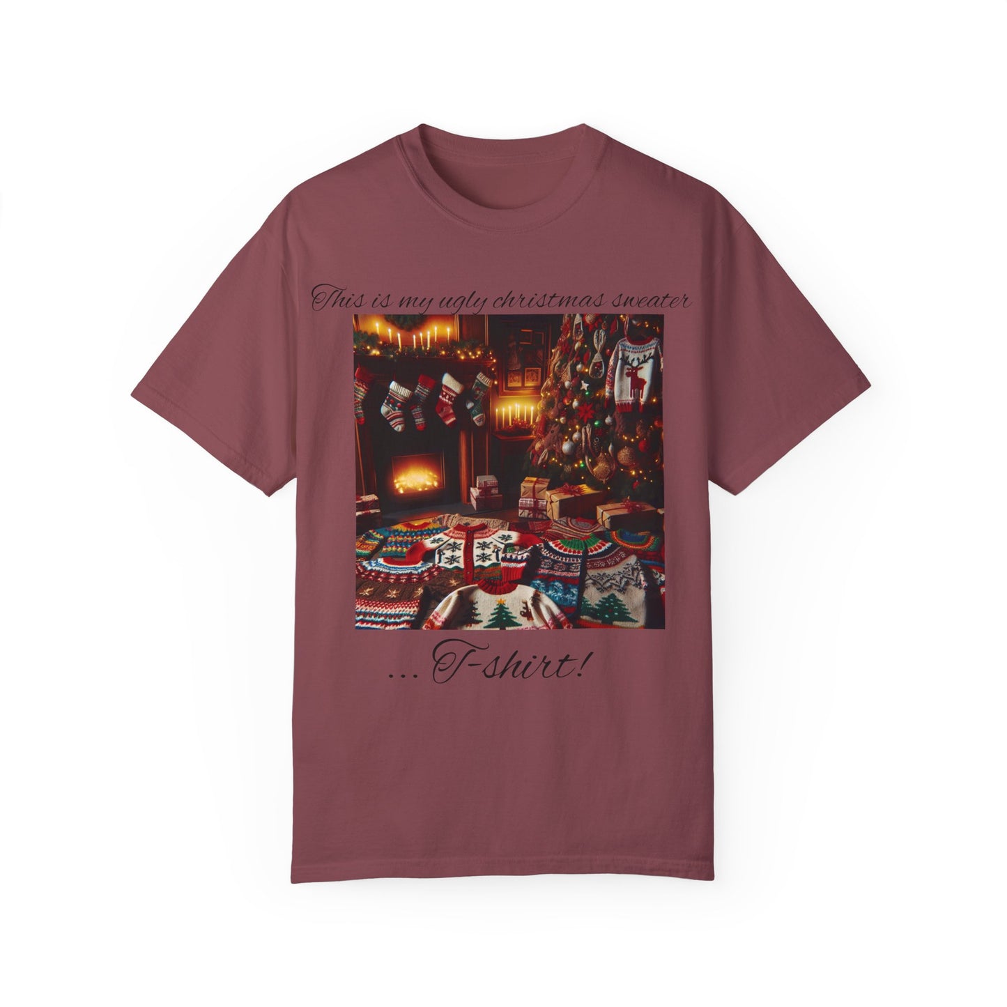 Ugly Christmas sweater T-shirt - Unisex Garment-Dyed T-shirt
