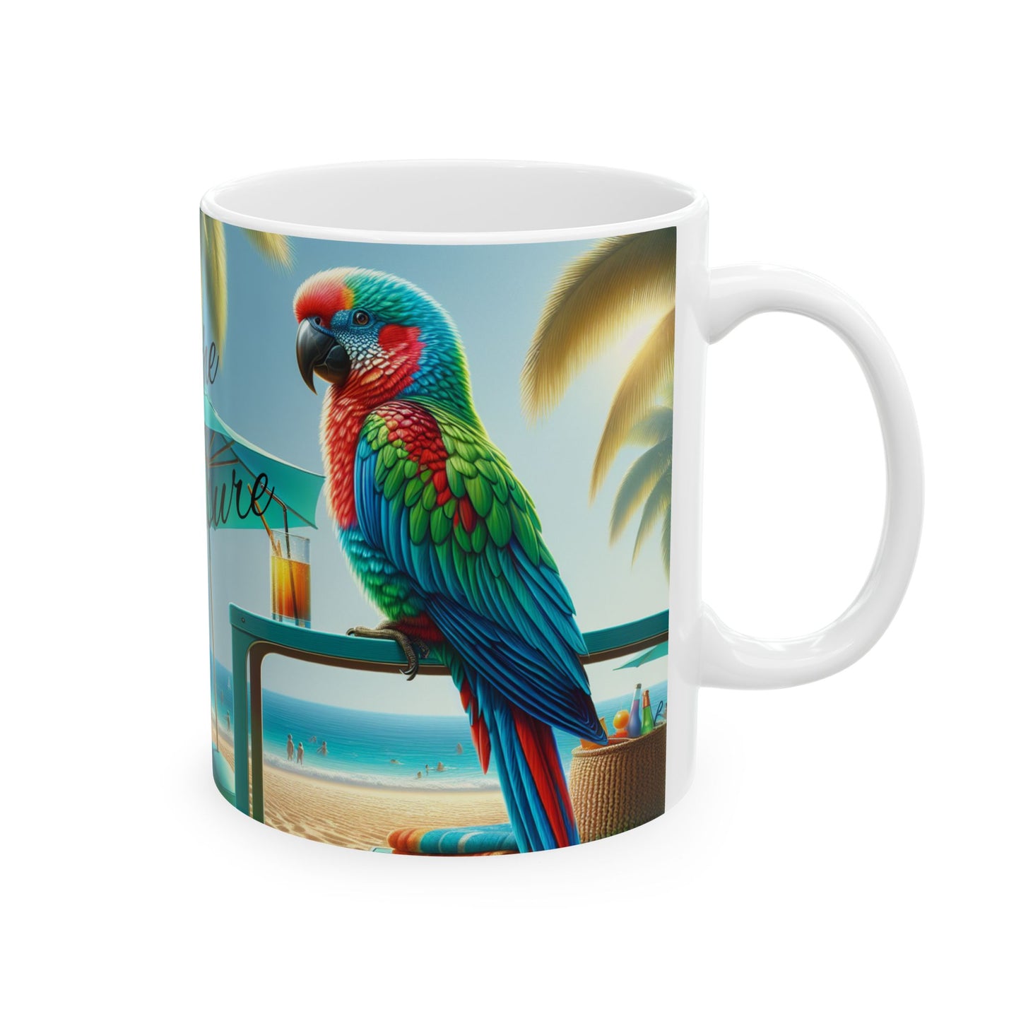 Tropical Paradise Ceramic Mug - "Treasure" Design (11oz & 15oz)