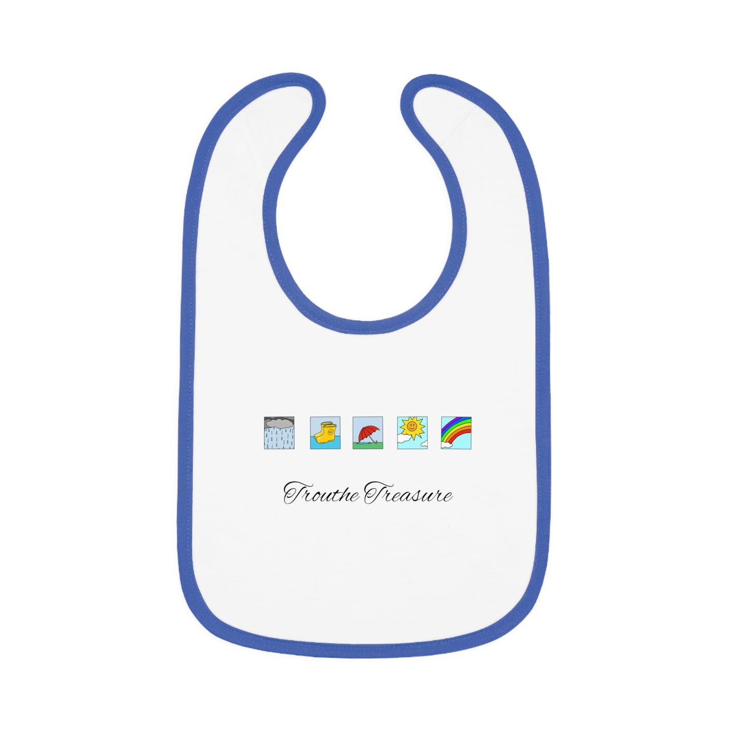 Rainy days - Baby Contrast Trim Jersey Bib