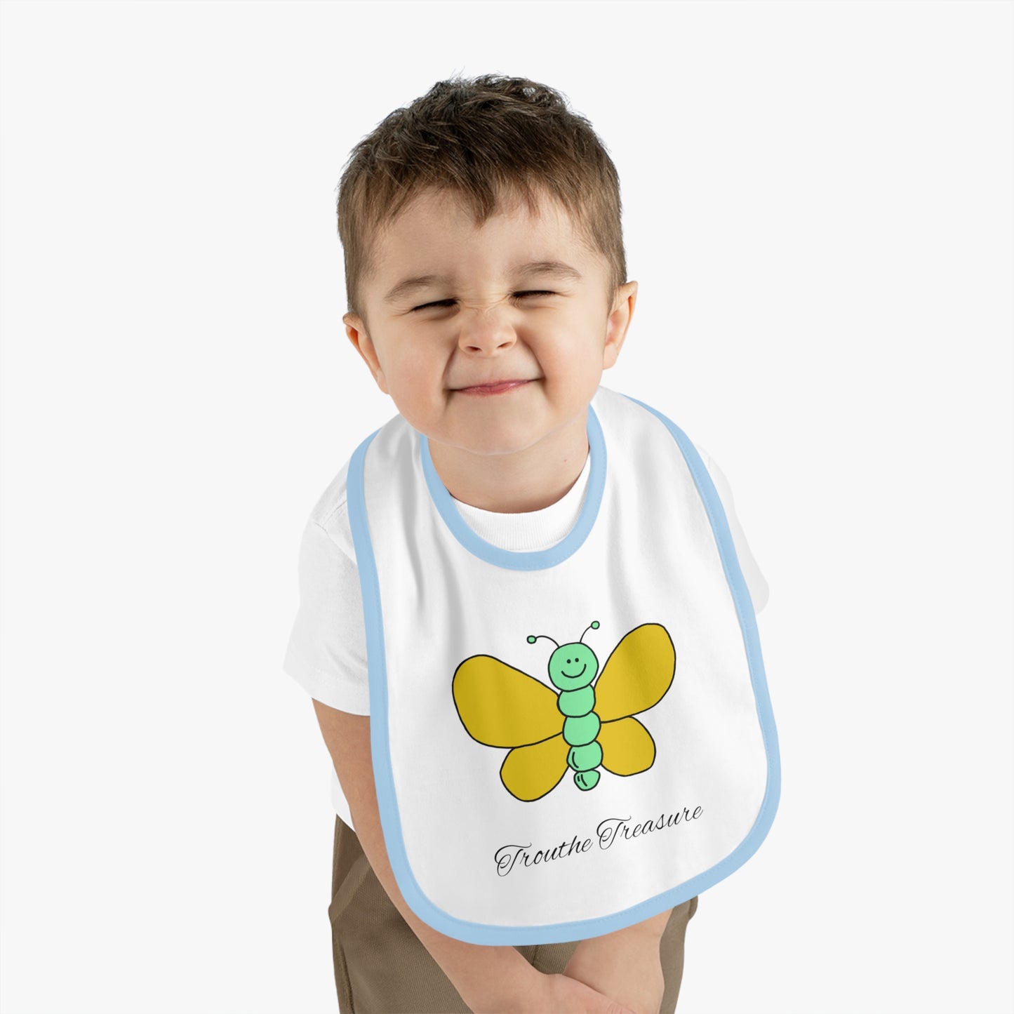 Butterfly - Baby Contrast Trim Jersey Bib
