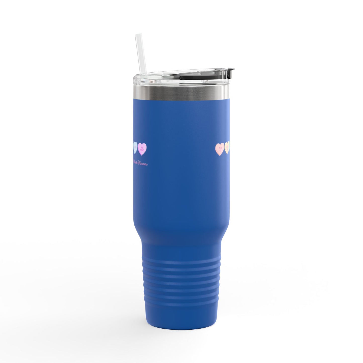 Colorful Hearts Insulated Travel Mug - 40oz, Perfect for Coffee Lovers & Gifts
