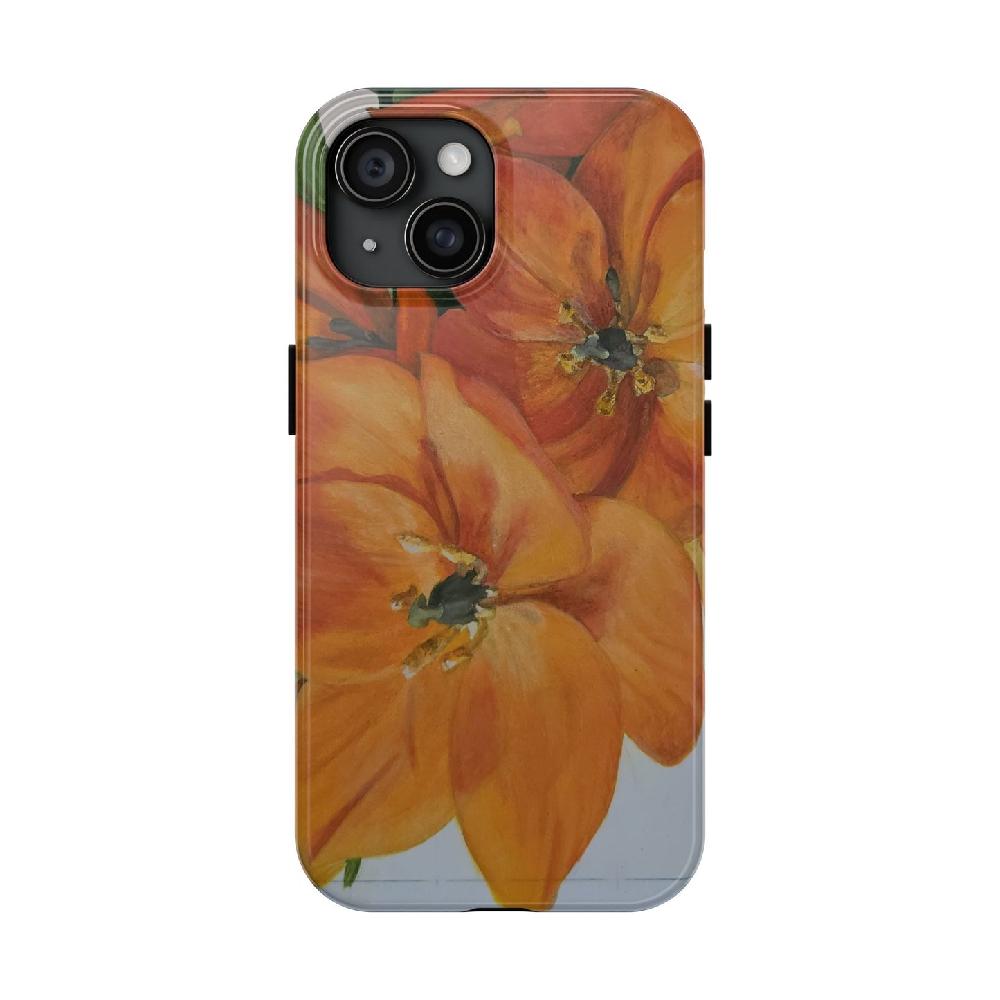 Orange floral - Tough Phone Cases