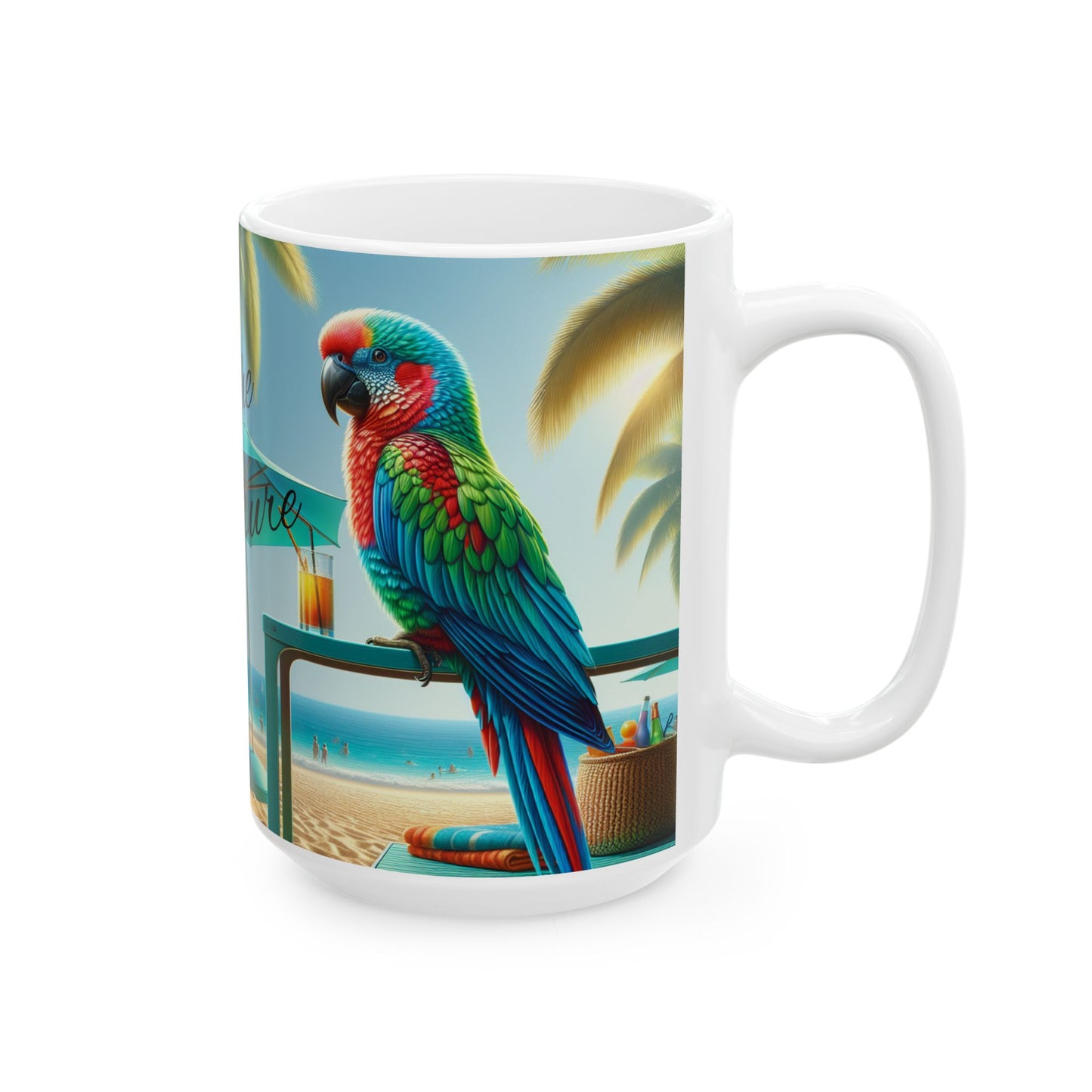Tropical Paradise Ceramic Mug - "Treasure" Design (11oz & 15oz)