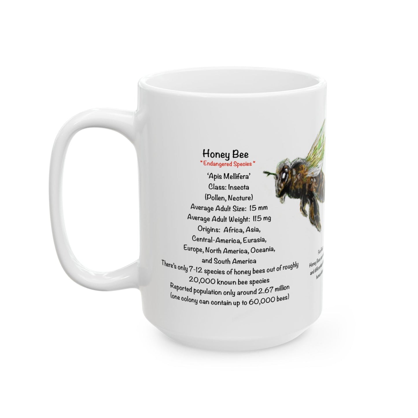 Honey Bee -Ceramic Mug, (11oz, 15oz)