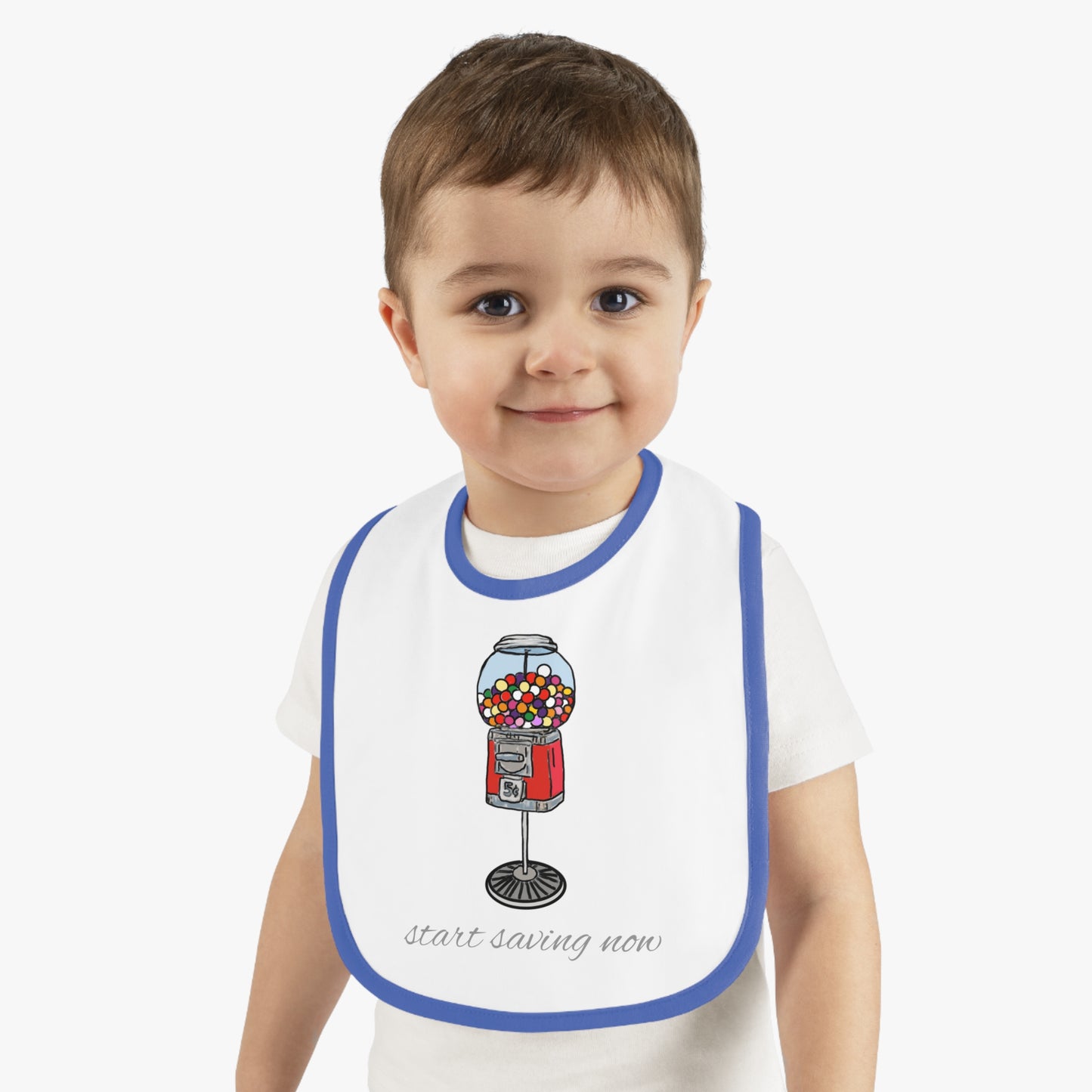 Gumball machine - Baby Contrast Trim Jersey Bib
