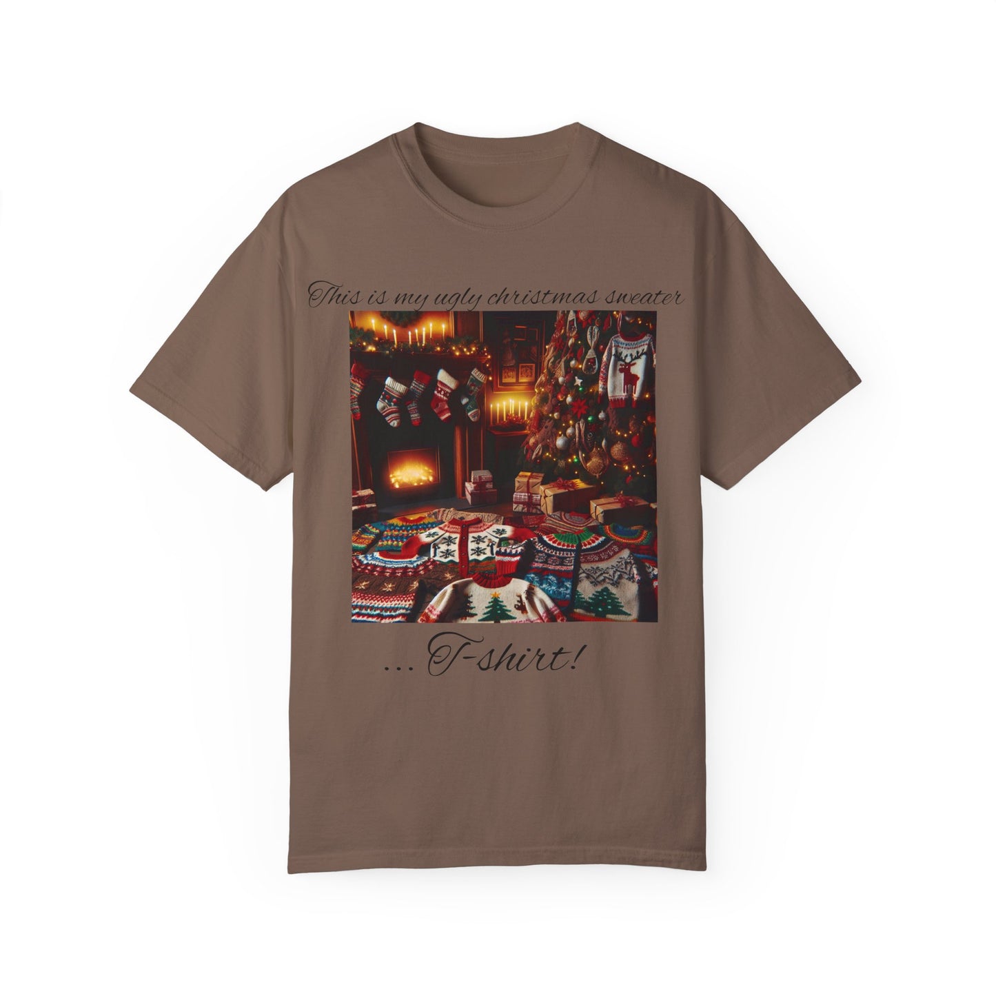 Ugly Christmas sweater T-shirt - Unisex Garment-Dyed T-shirt