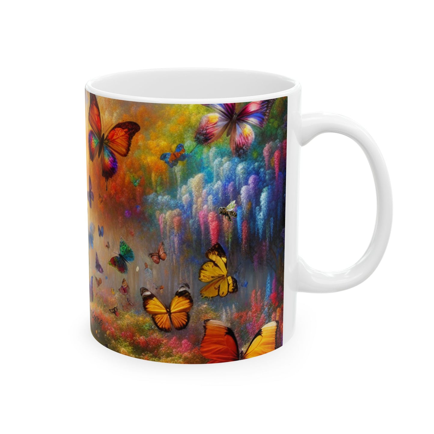 Colorful Butterfly Ceramic Mug - 11oz & 15oz | Inspirational Nature Design