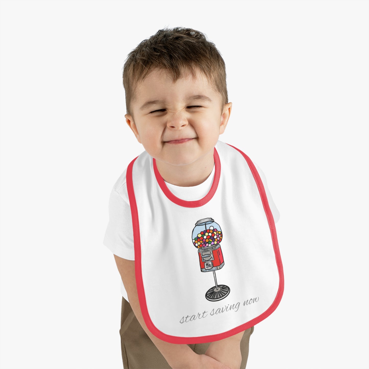 Gumball machine - Baby Contrast Trim Jersey Bib
