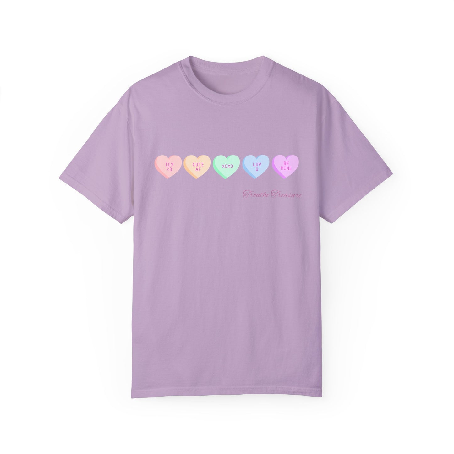 Cute Hearts Unisex Garment-Dyed T-Shirt for Valentine's Day