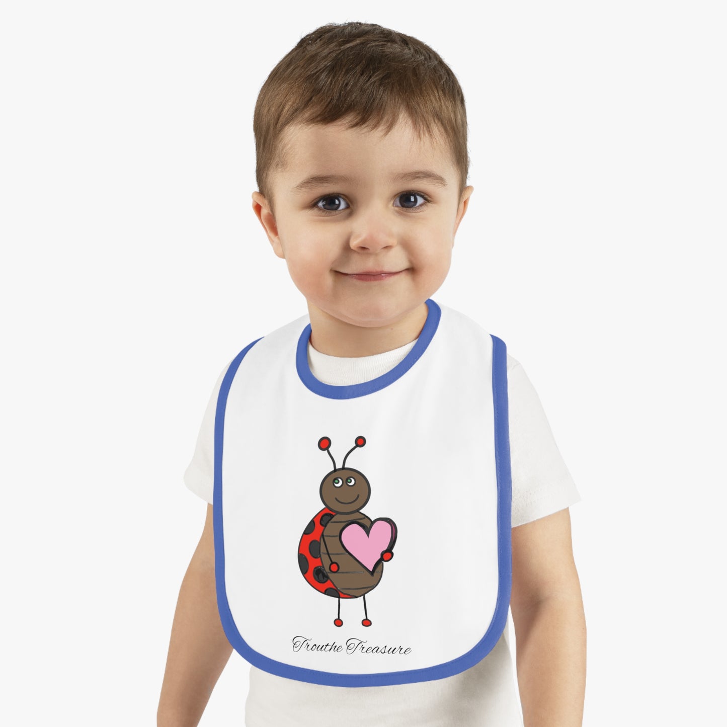 Ladybug Love - Baby Contrast Trim Jersey Bib