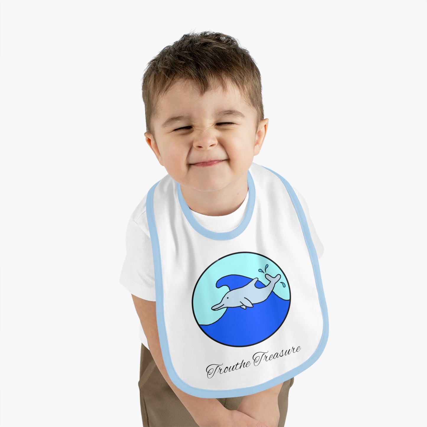 Dolphin - Baby Contrast Trim Jersey Bib