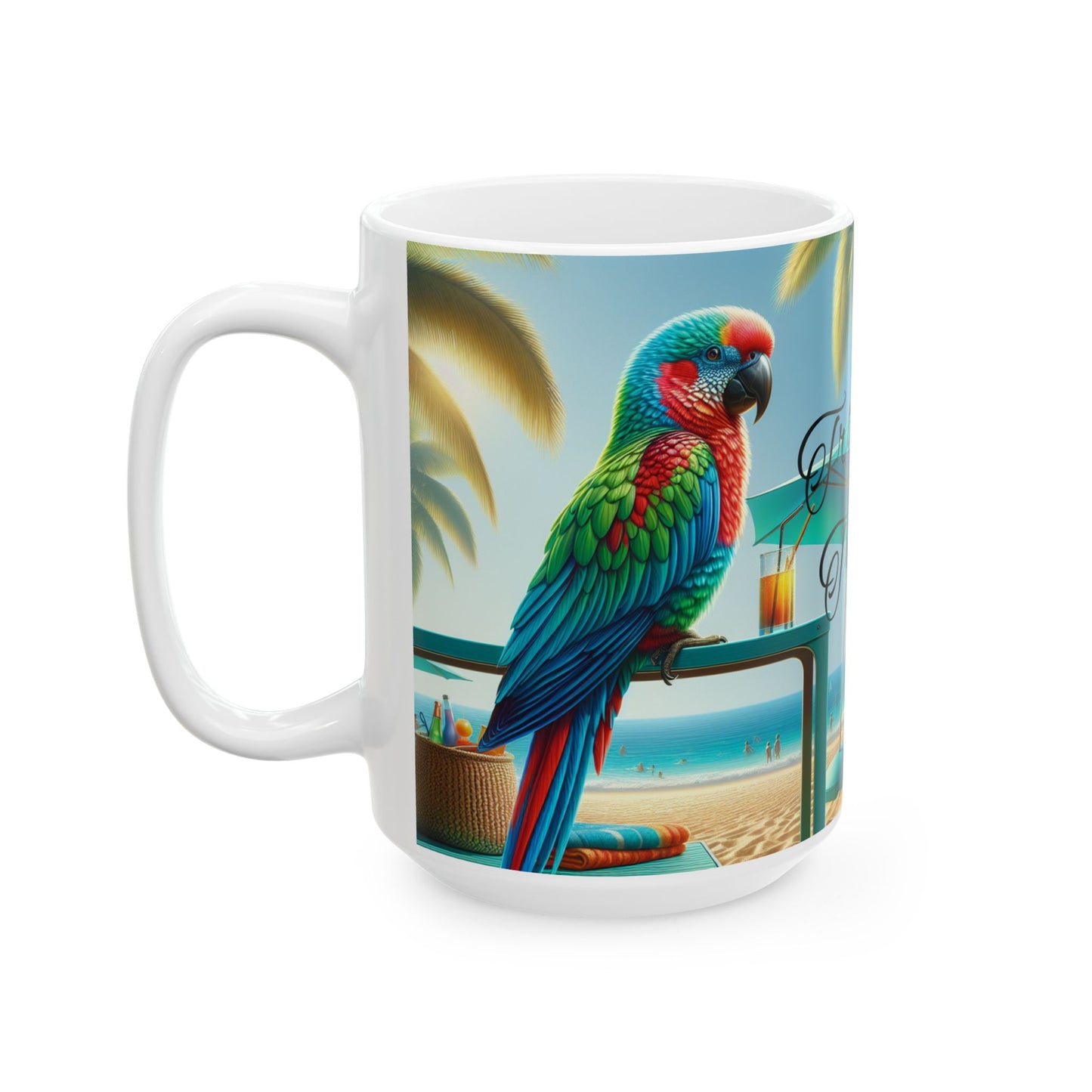 Tropical Paradise Ceramic Mug - "Treasure" Design (11oz & 15oz)