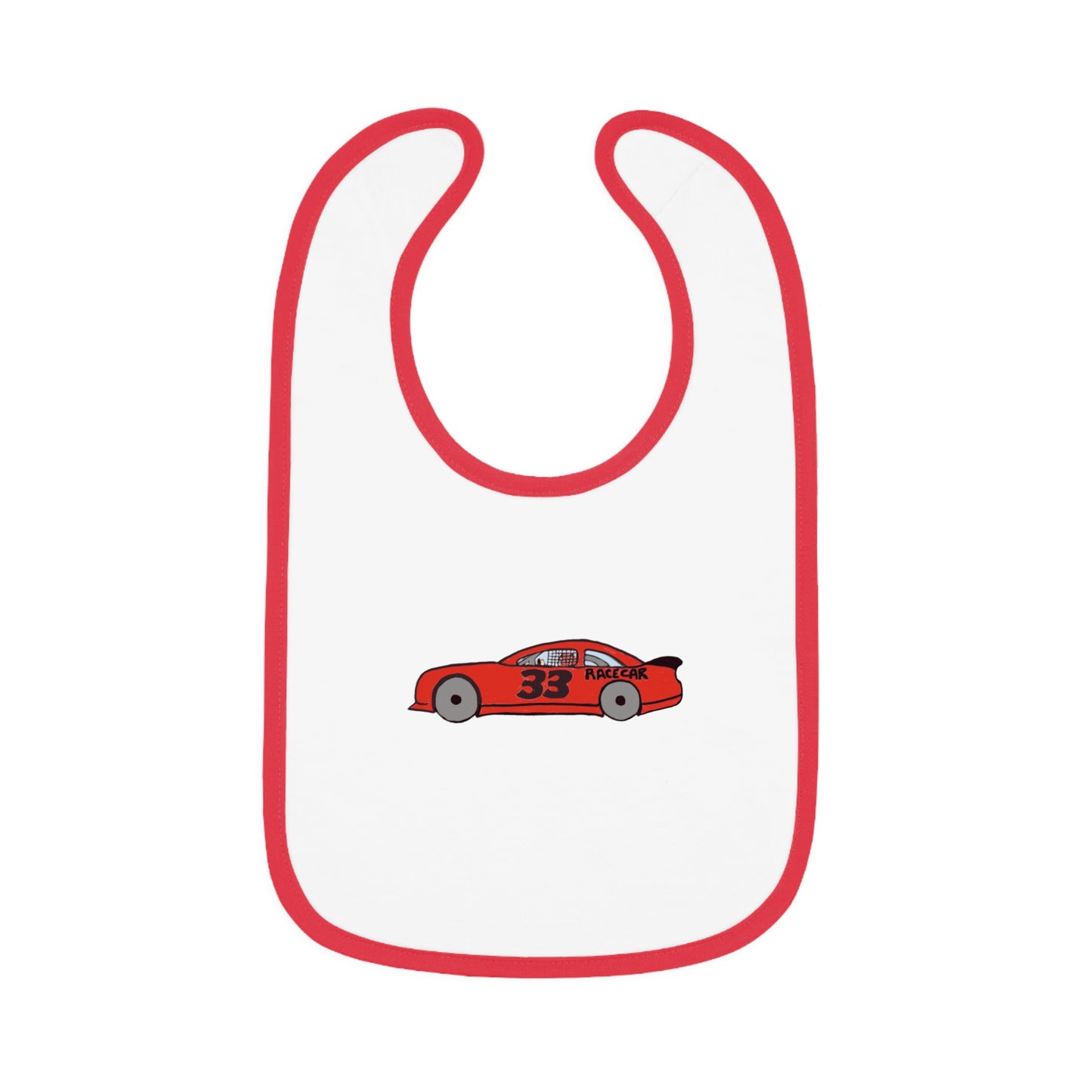 Race car - Baby Contrast Trim Jersey Bib