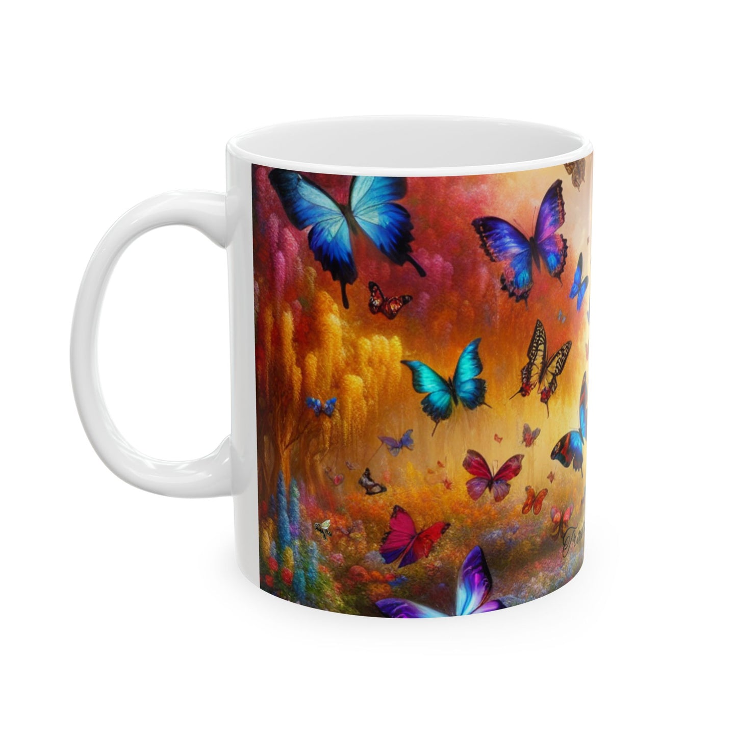 Colorful Butterfly Ceramic Mug - 11oz & 15oz | Inspirational Nature Design