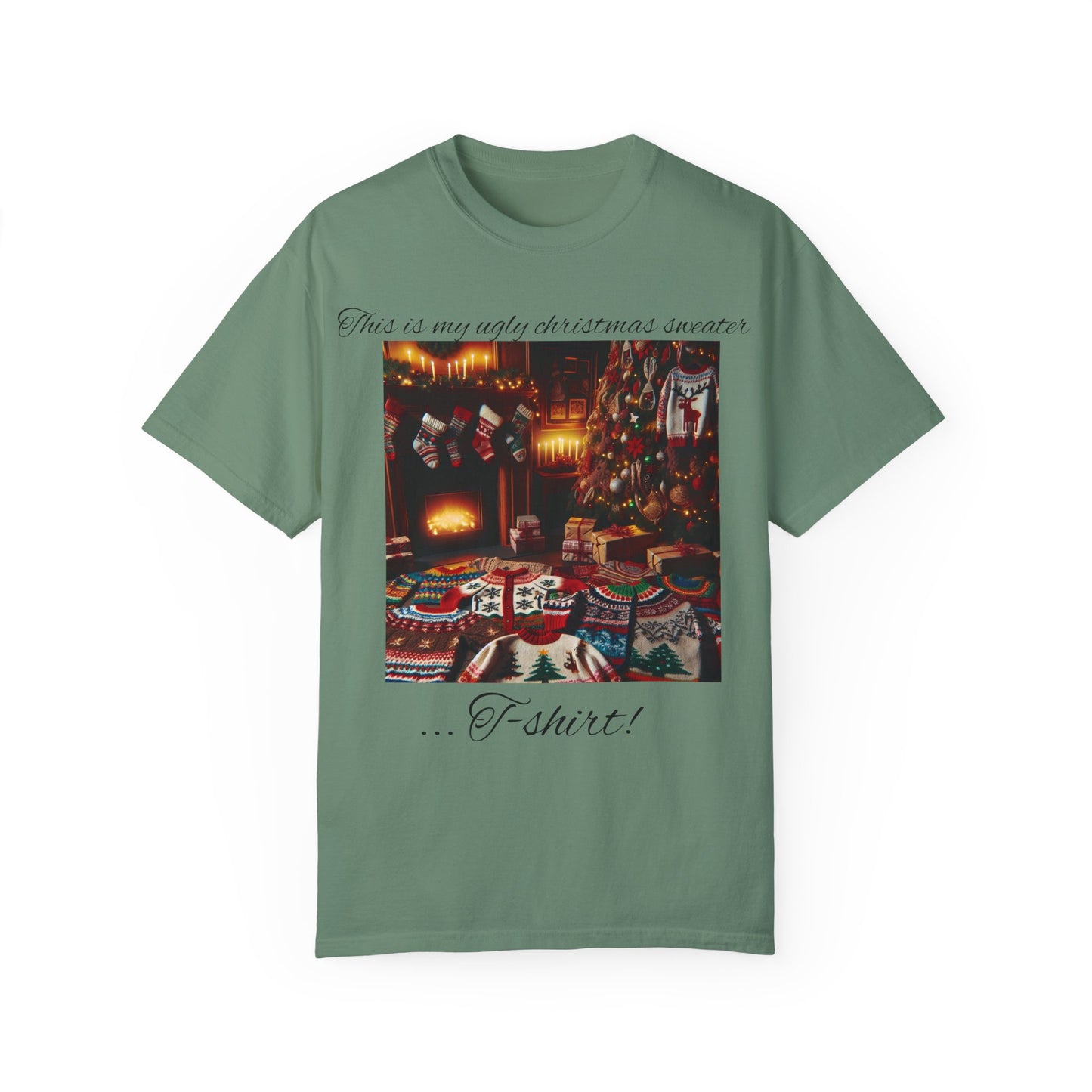 Ugly Christmas sweater T-shirt - Unisex Garment-Dyed T-shirt