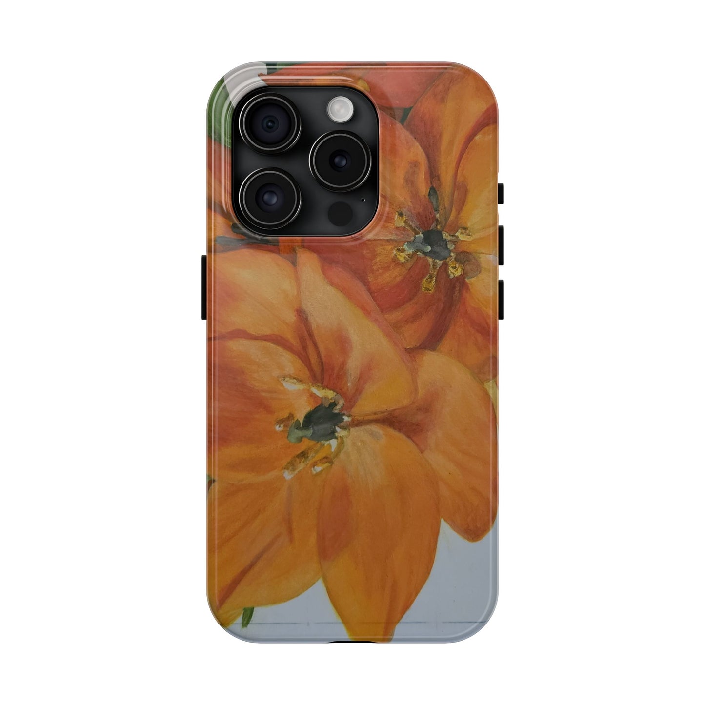 Orange floral - Tough Phone Cases