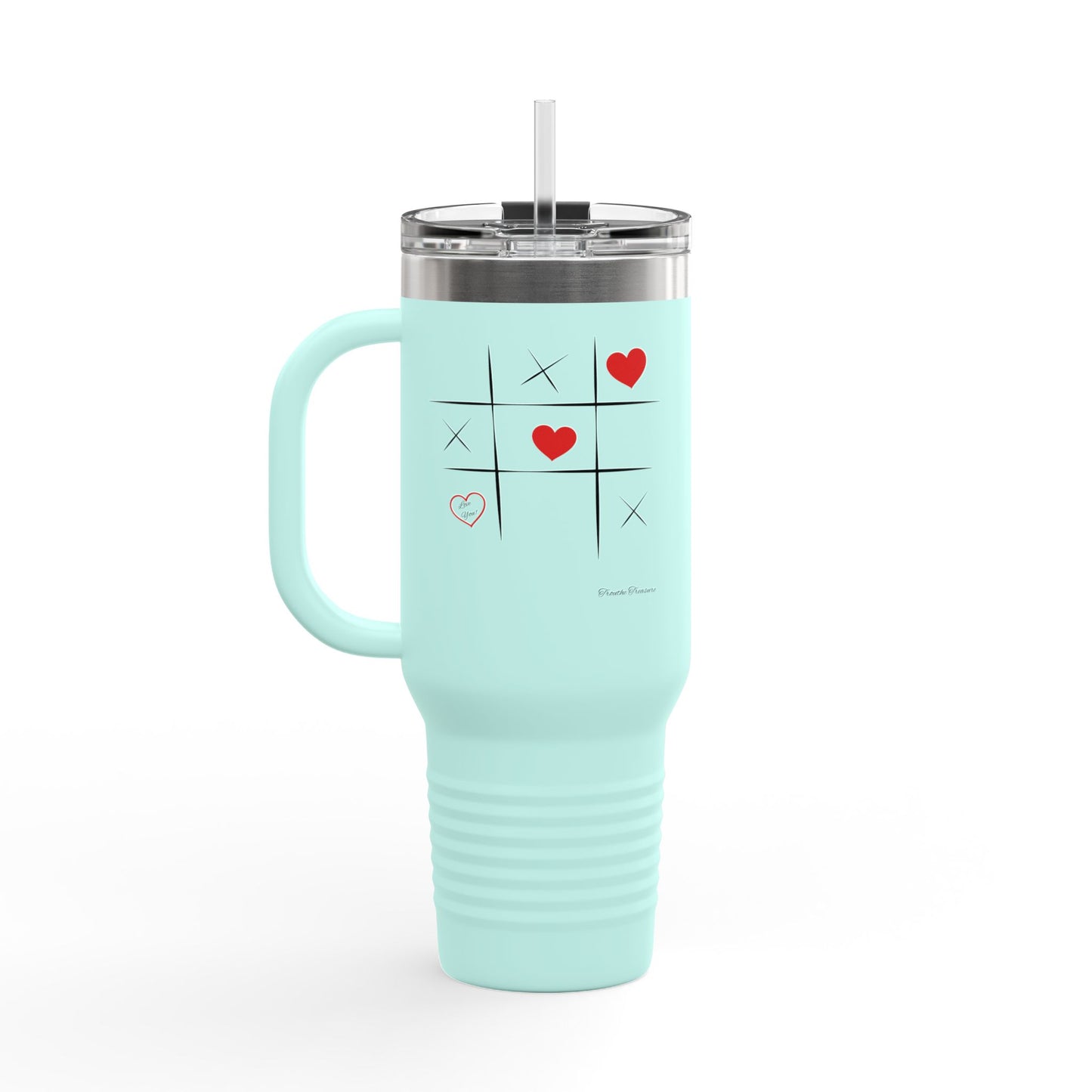 Heartfelt Insulated Travel Mug - 40oz, Perfect for Love & Friendship