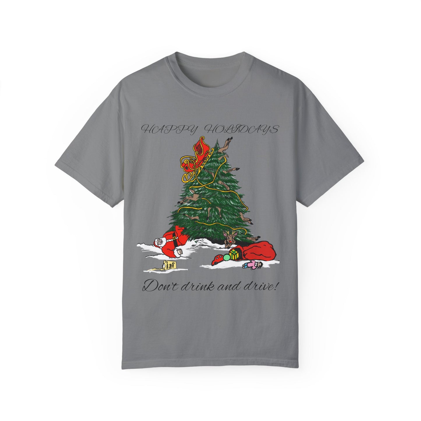 Santa 100 proof - Unisex Garment-Dyed T-shirt