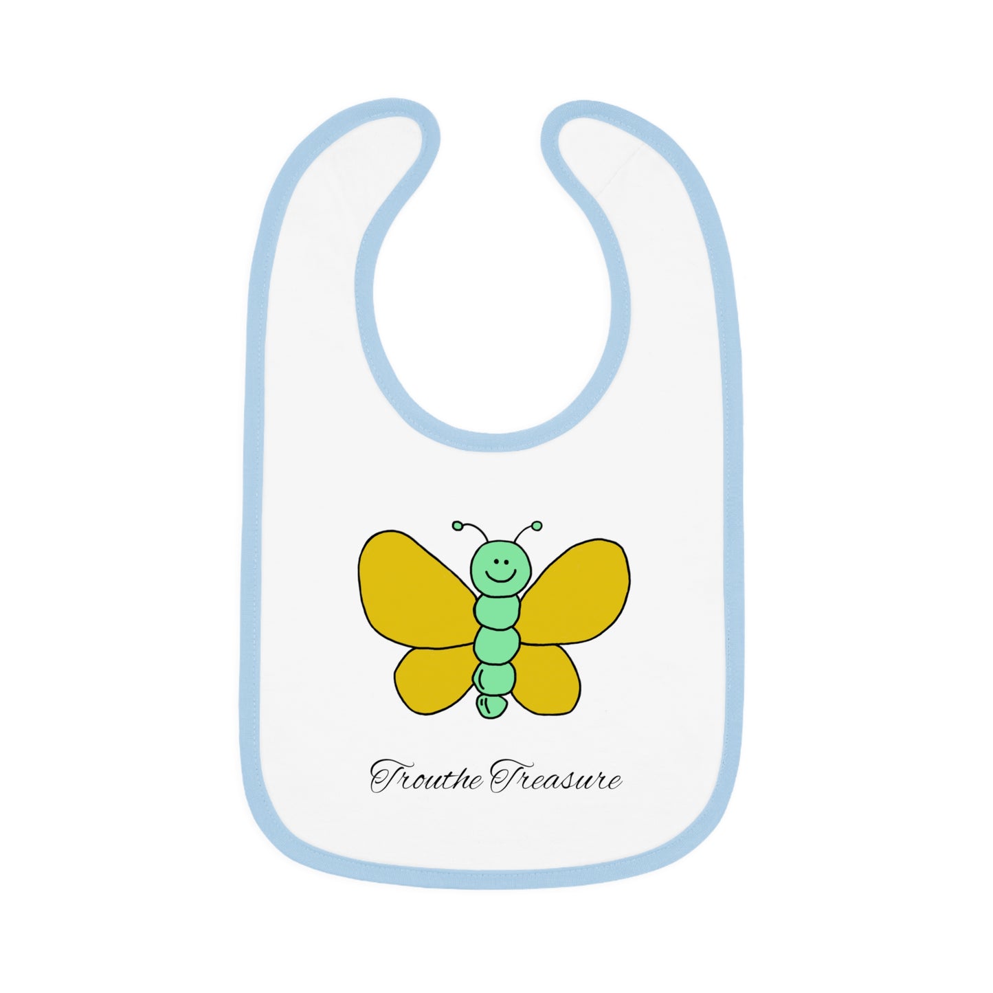 Butterfly - Baby Contrast Trim Jersey Bib