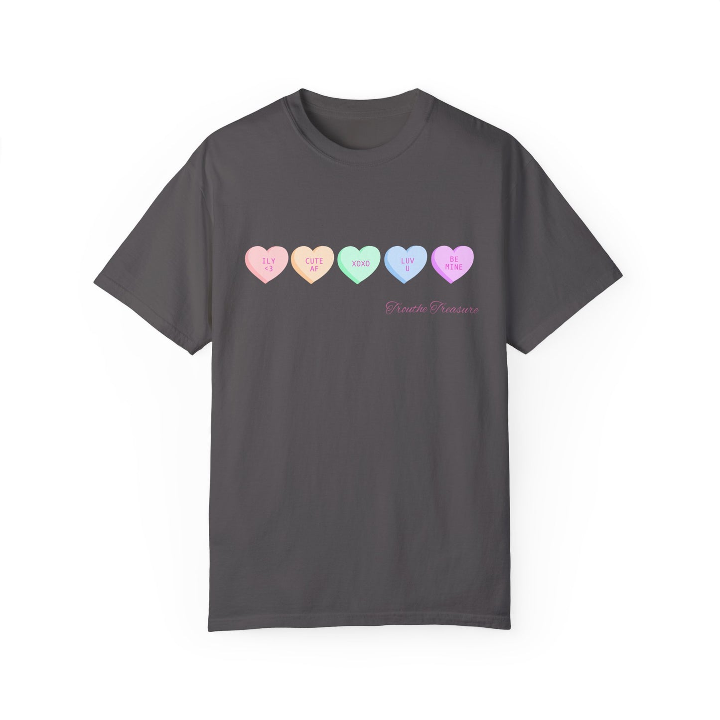 Cute Hearts Unisex Garment-Dyed T-Shirt for Valentine's Day