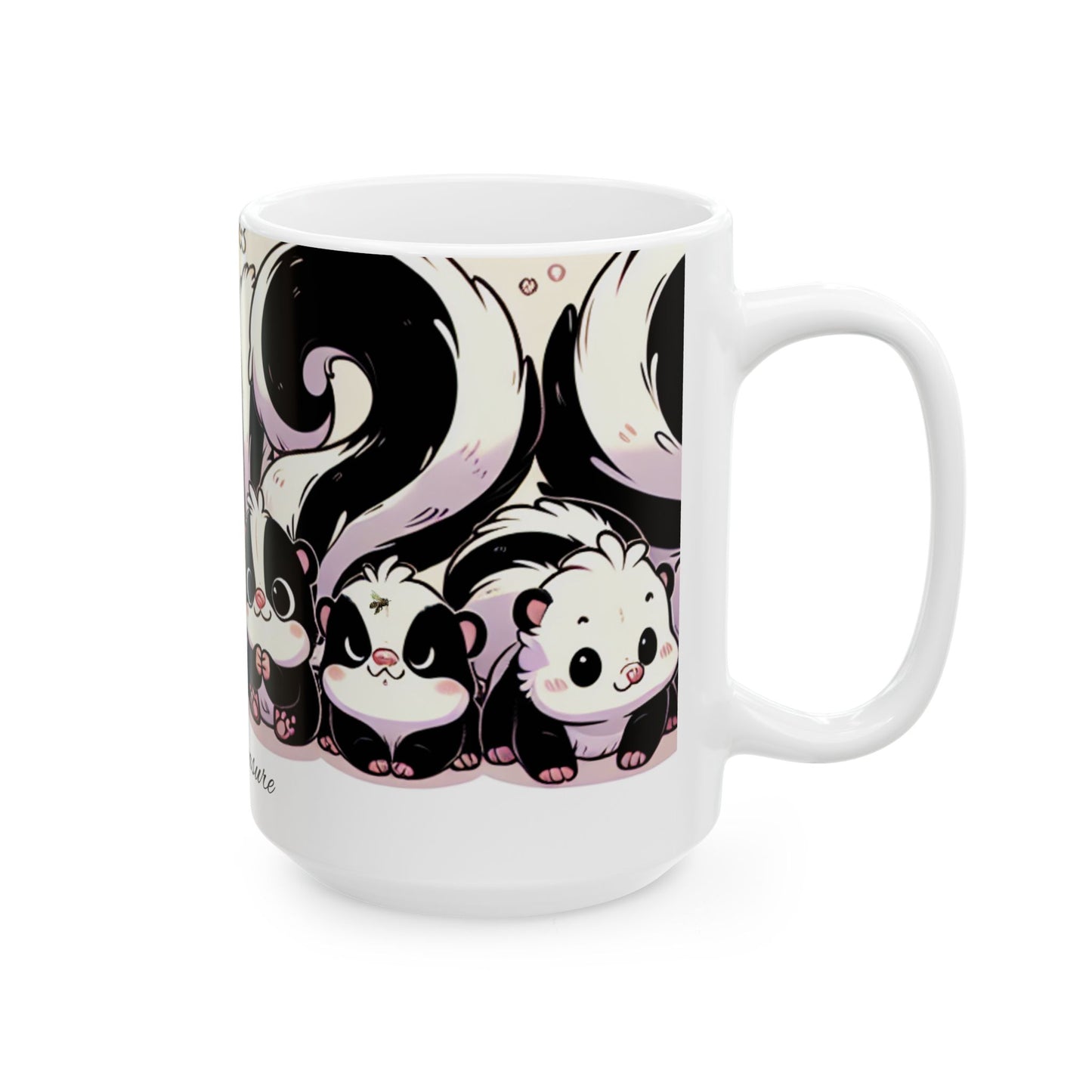 Cute Skunk Ceramic Mug - Frouth the Treasure, Perfect for Animal Lovers