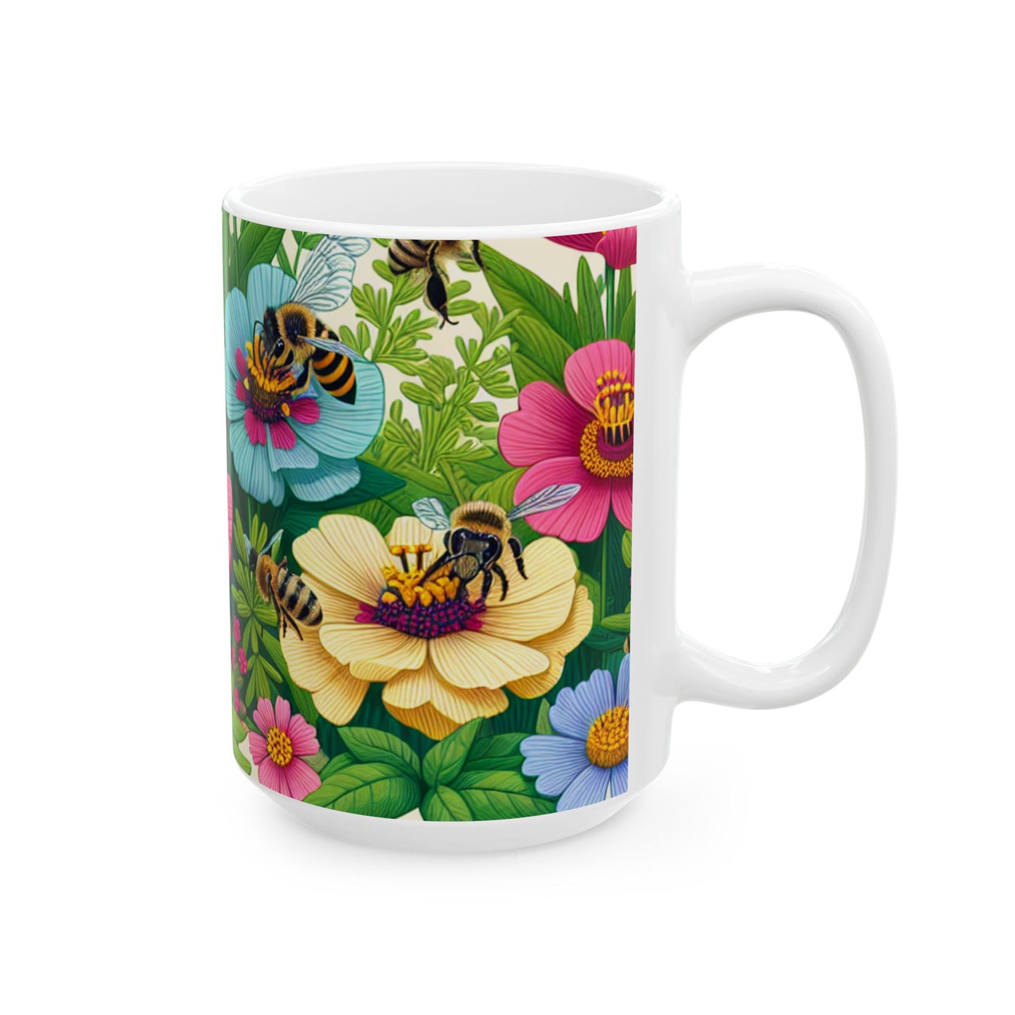 Colorful Floral Ceramic Mug - 11oz & 15oz - Perfect for Spring & Summer Gifts