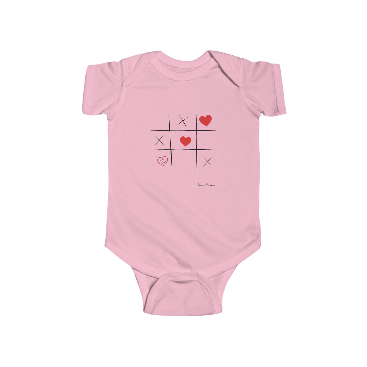 Cute Tic Tac Toe Hearts Infant Bodysuit | Adorable Baby Outfit for Playtime & Love