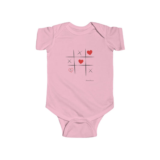 Cute Tic Tac Toe Hearts Infant Bodysuit | Adorable Baby Outfit for Playtime & Love