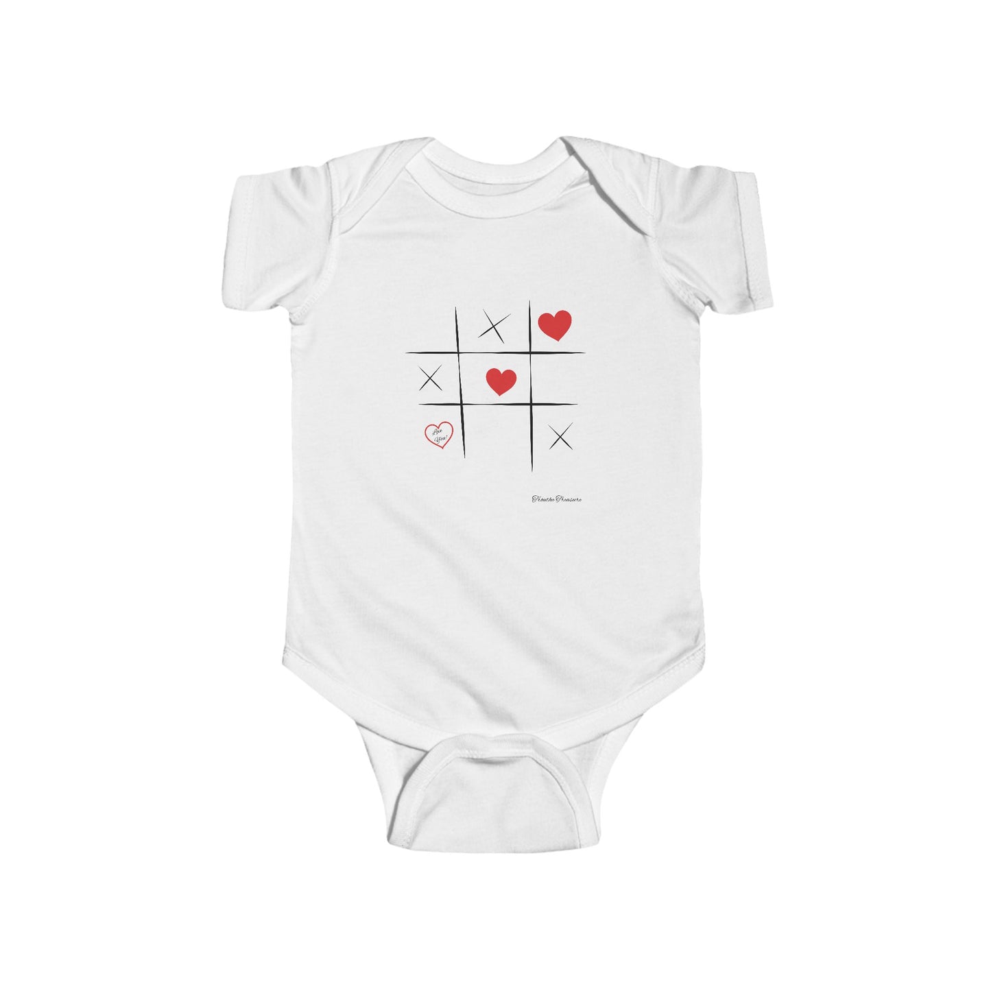 Cute Tic Tac Toe Hearts Infant Bodysuit | Adorable Baby Outfit for Playtime & Love