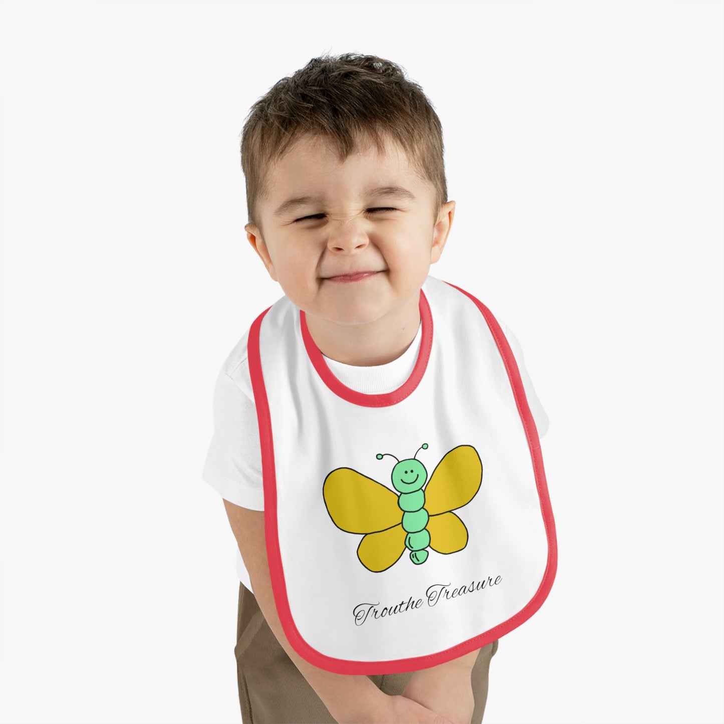 Butterfly - Baby Contrast Trim Jersey Bib