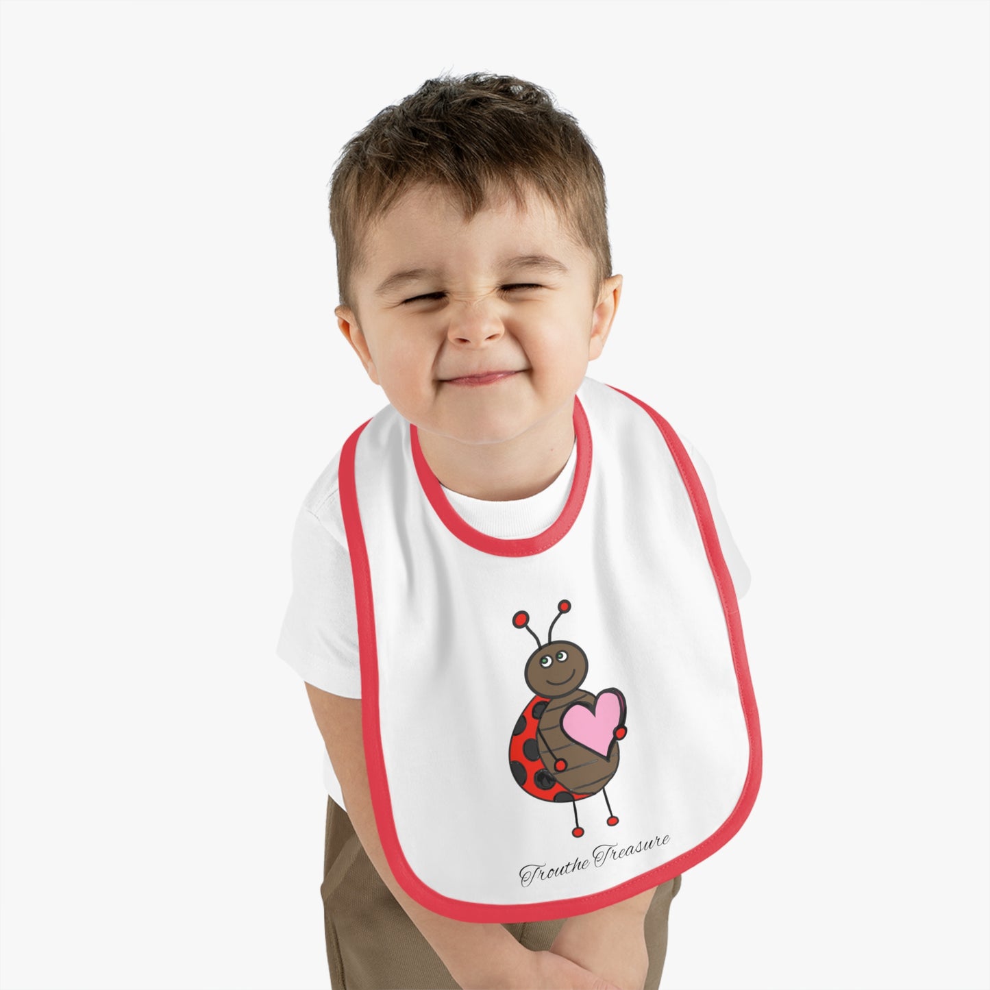 Ladybug Love - Baby Contrast Trim Jersey Bib