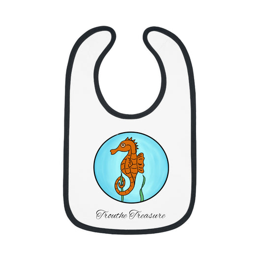 Seahorse - Baby Contrast Trim Jersey Bib