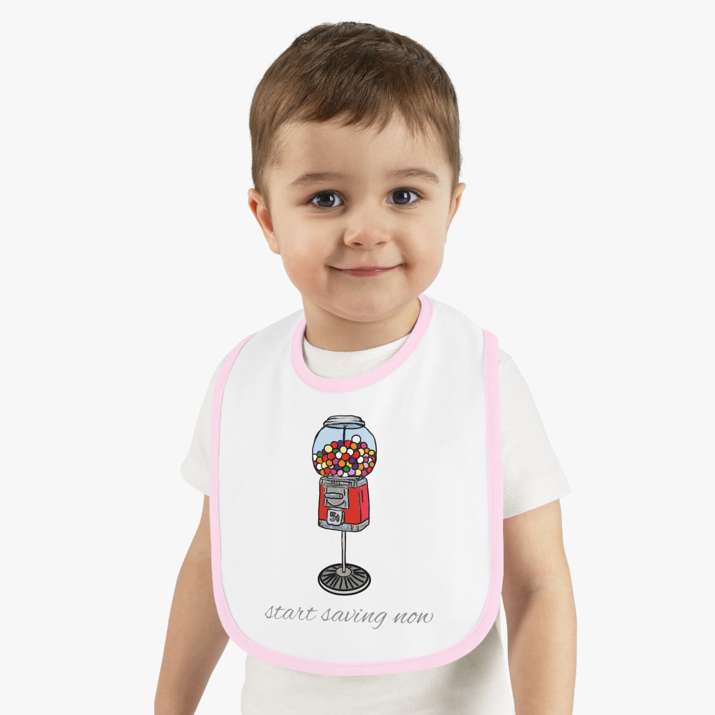 Gumball machine - Baby Contrast Trim Jersey Bib