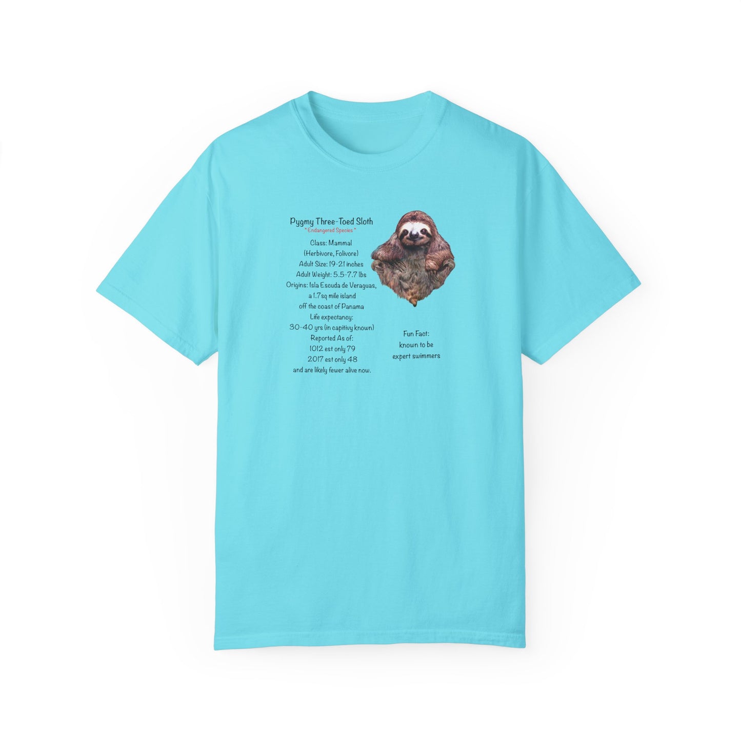 Endangered Pygmy Sloth - Unisex Garment-Dyed T-shirt