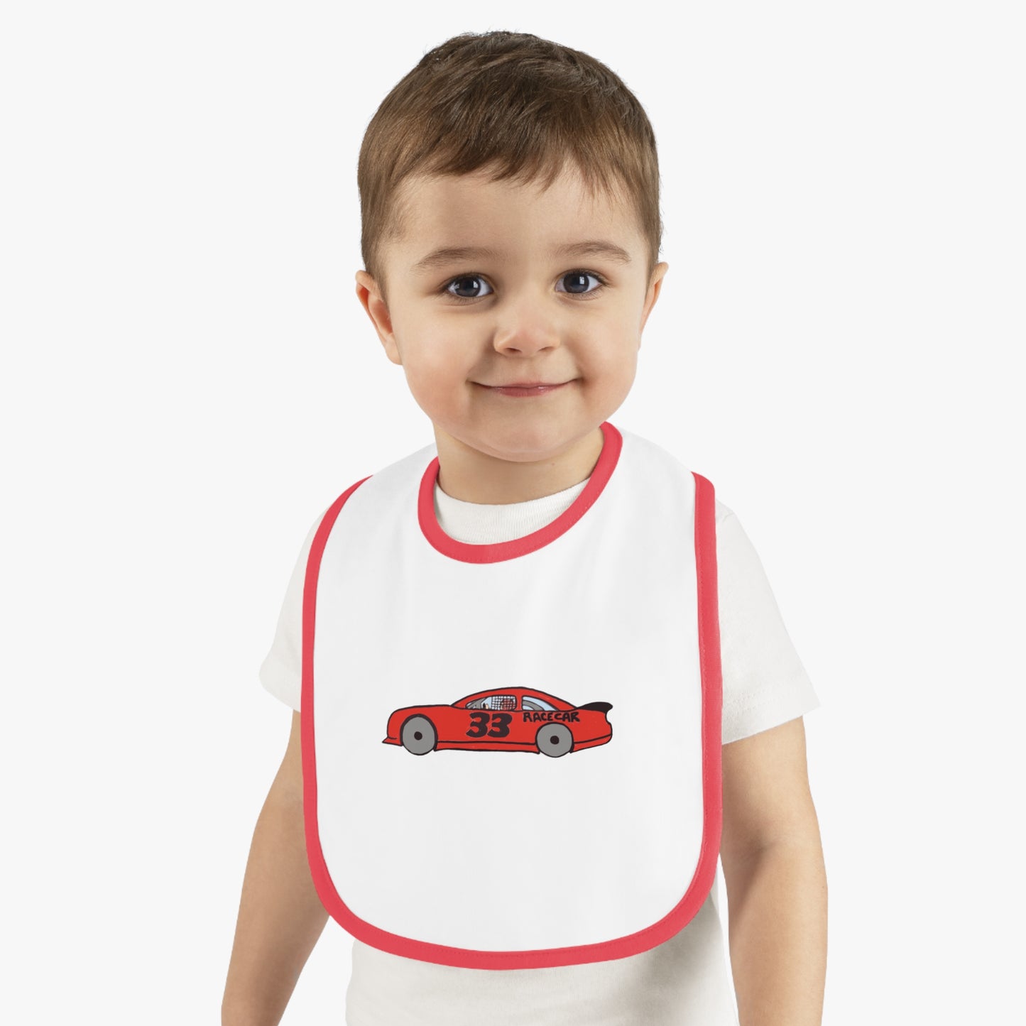 Race car - Baby Contrast Trim Jersey Bib
