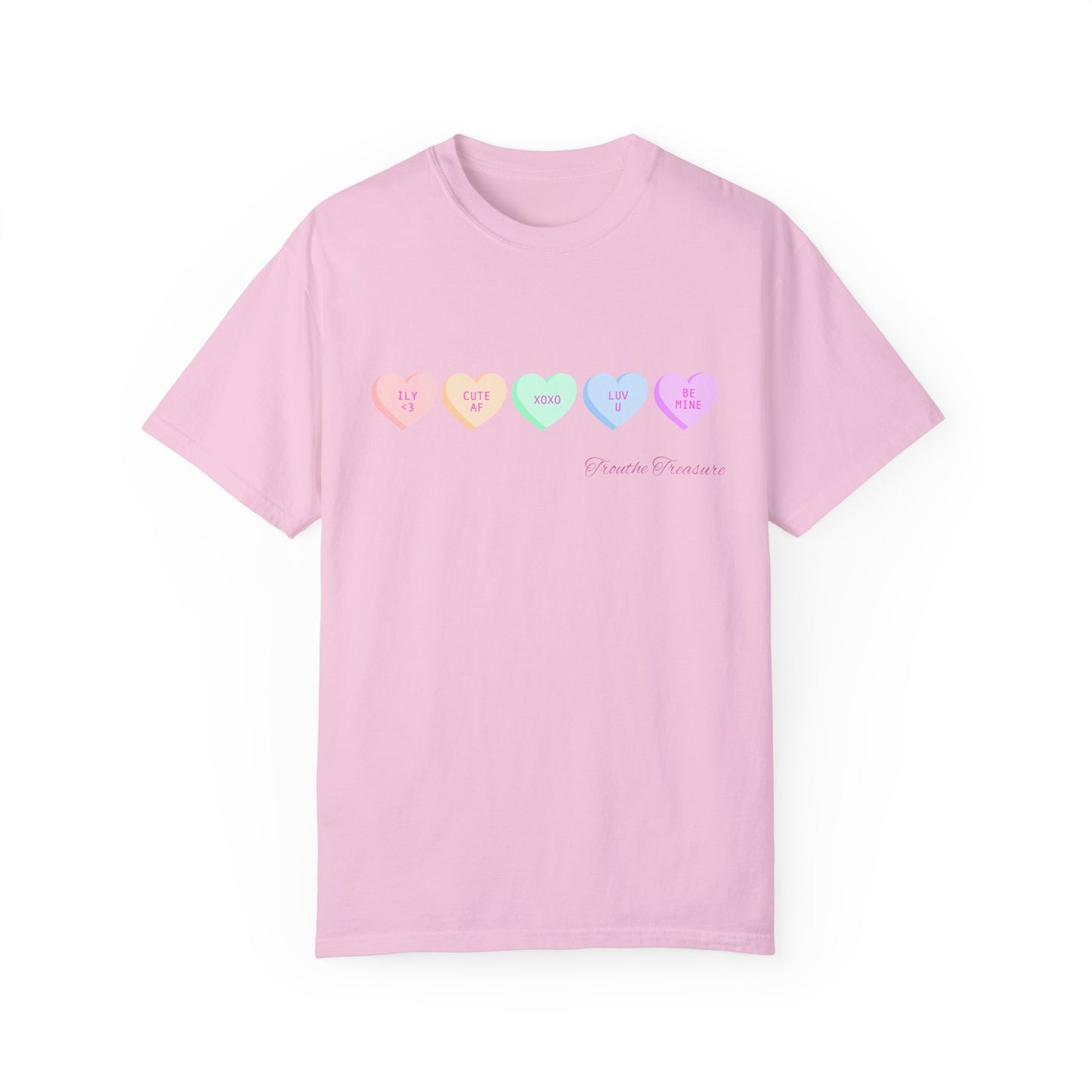 Cute Hearts Unisex Garment-Dyed T-Shirt for Valentine's Day