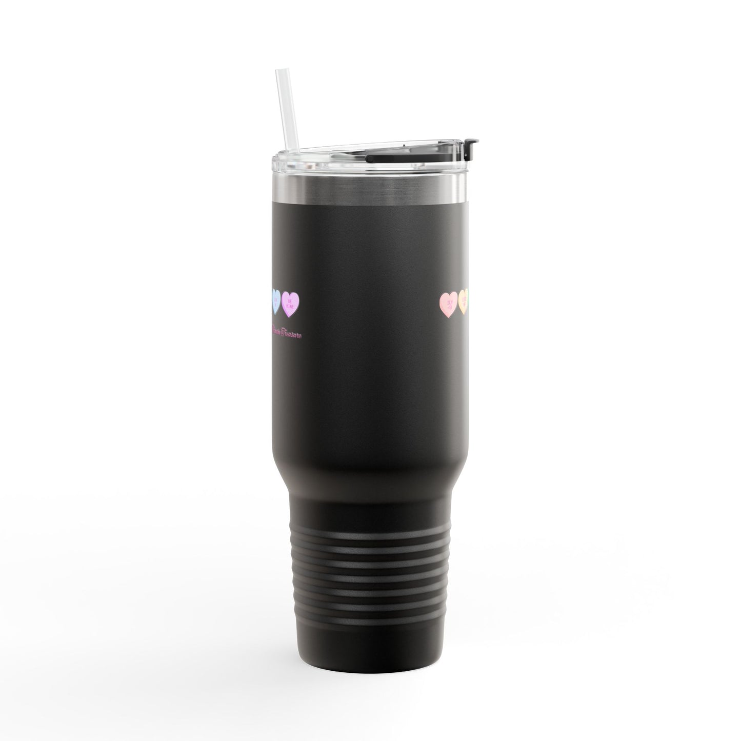 Colorful Hearts Insulated Travel Mug - 40oz, Perfect for Coffee Lovers & Gifts