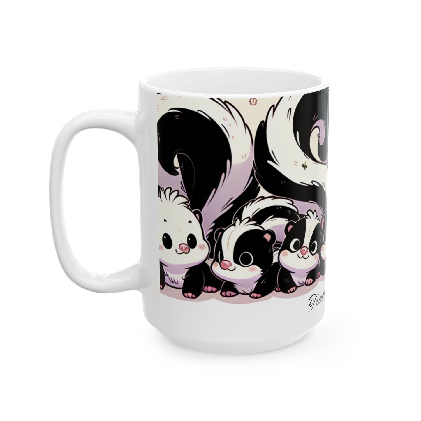 Cute Skunk Ceramic Mug - Frouth the Treasure, Perfect for Animal Lovers