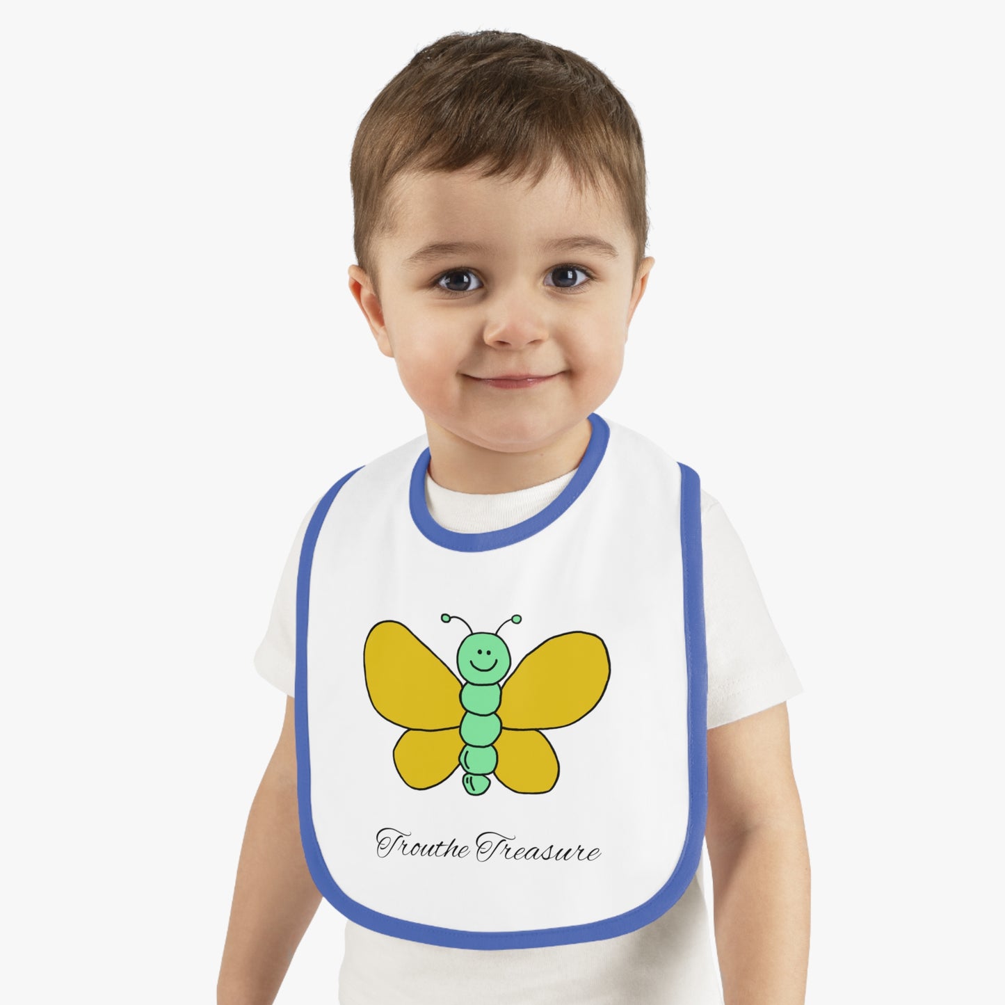 Butterfly - Baby Contrast Trim Jersey Bib