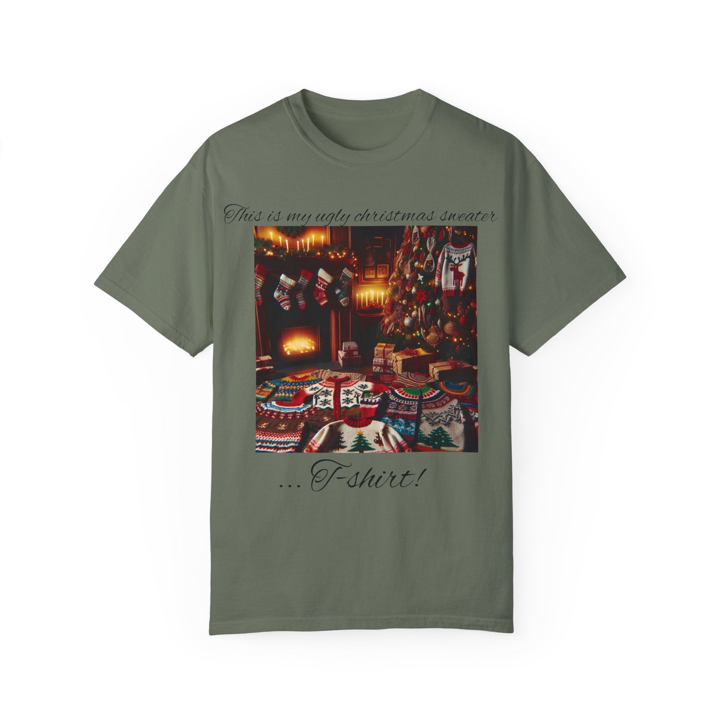 Ugly Christmas sweater T-shirt - Unisex Garment-Dyed T-shirt