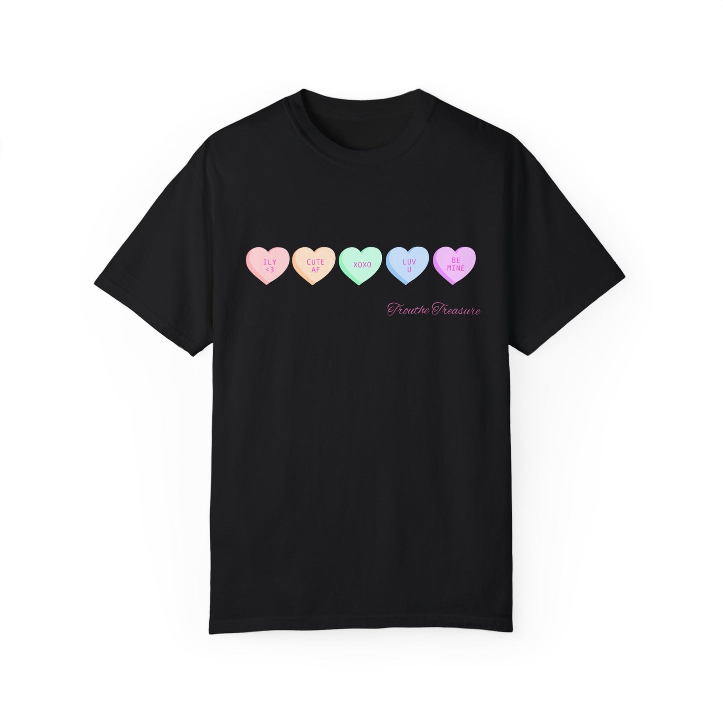 Cute Hearts Unisex Garment-Dyed T-Shirt for Valentine's Day