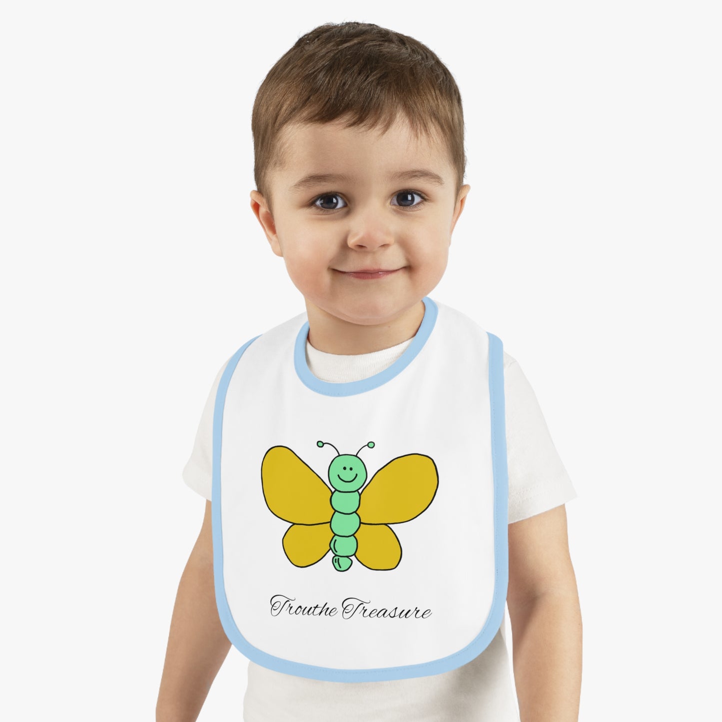 Butterfly - Baby Contrast Trim Jersey Bib