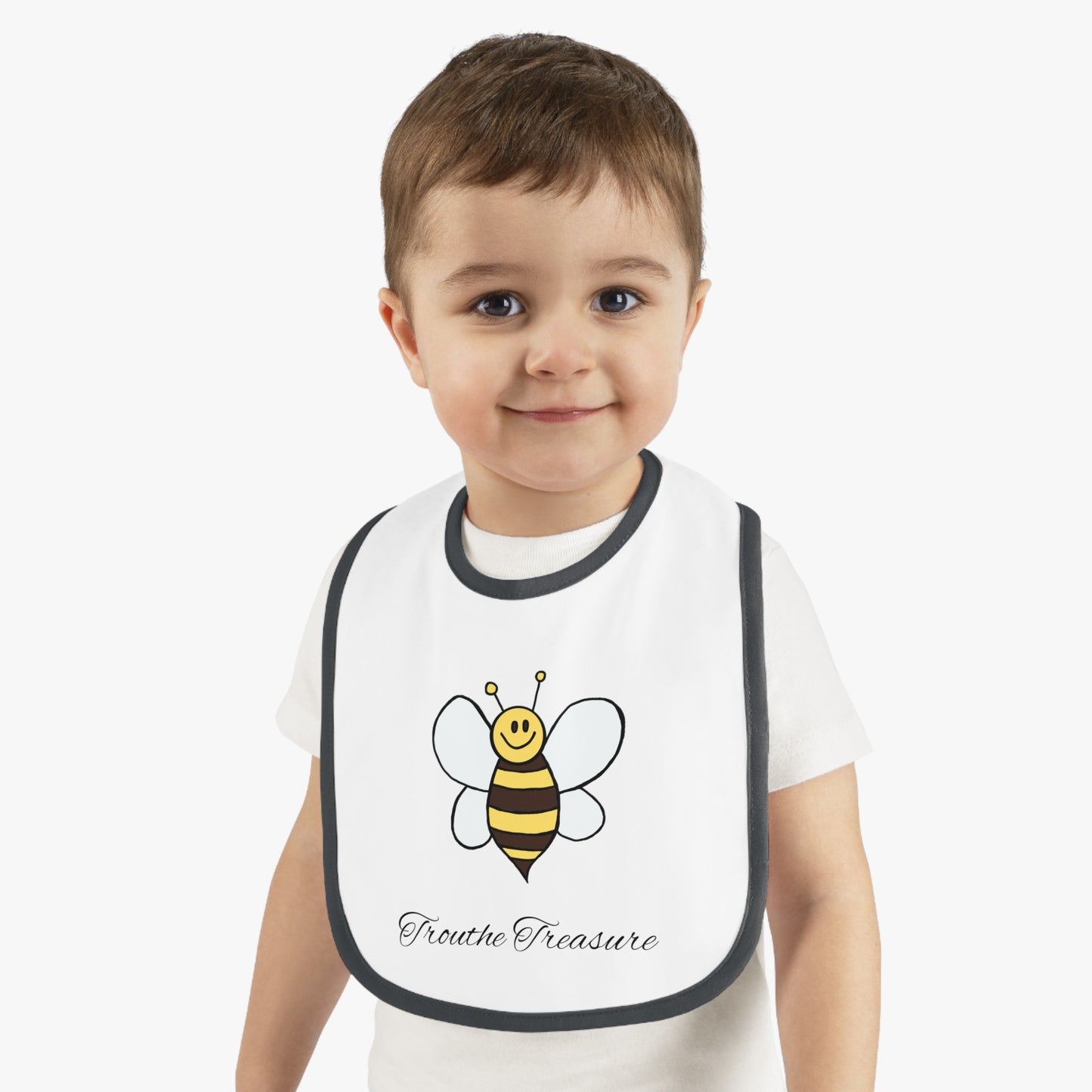 Bee - Baby Contrast Trim Jersey Bib