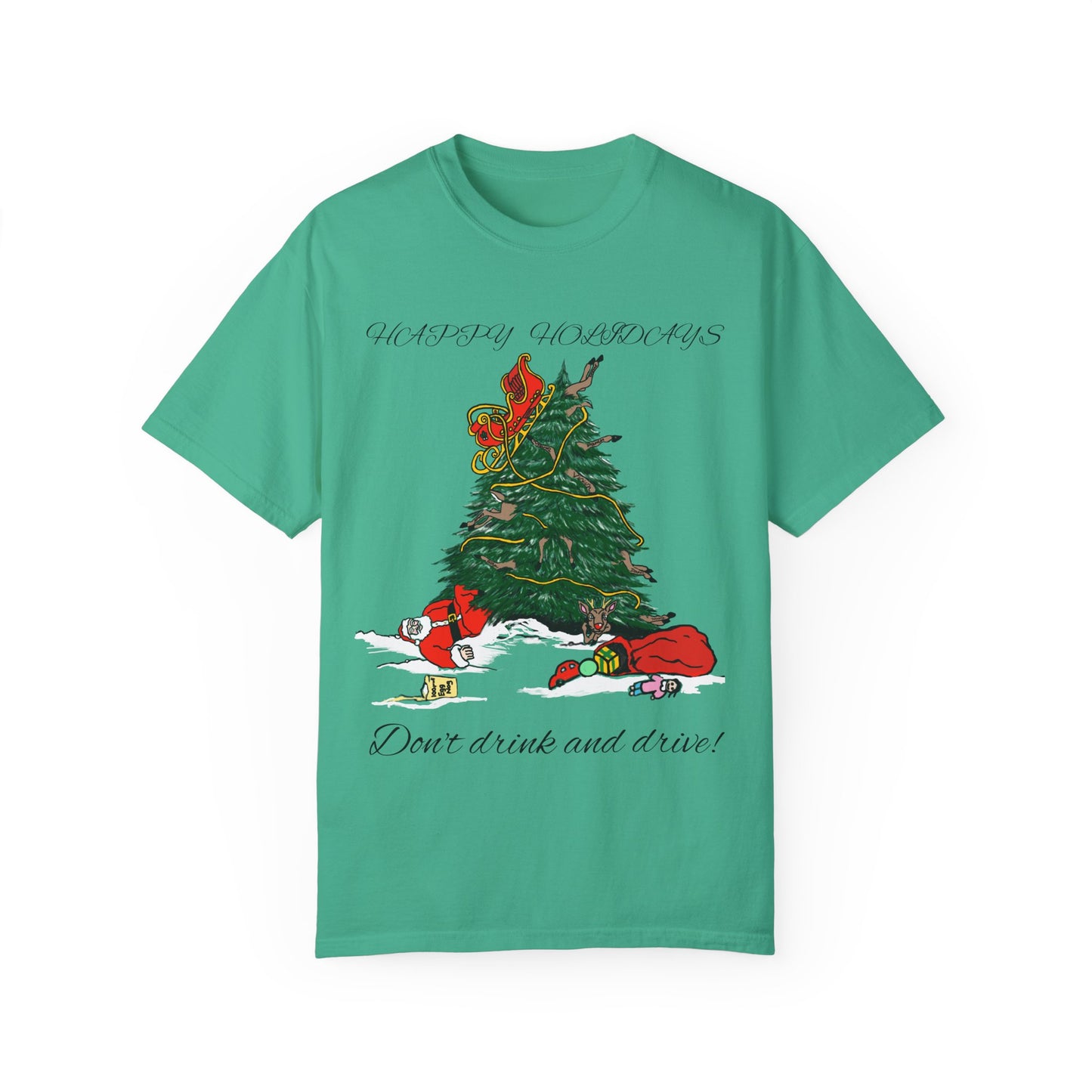 Santa 100 proof - Unisex Garment-Dyed T-shirt
